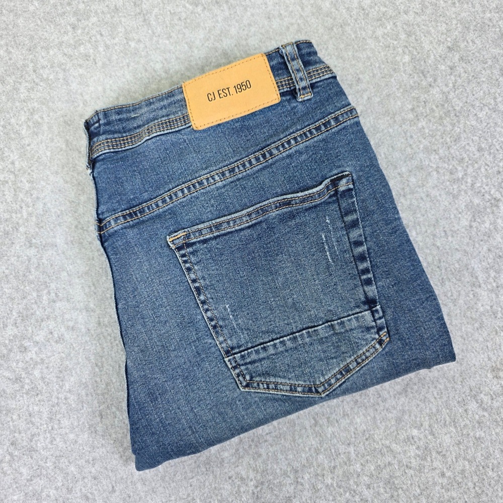Castro Jeans Moses Slim Fit Distressed Blue Denim Men's 34x30" Five Pocket Jeans